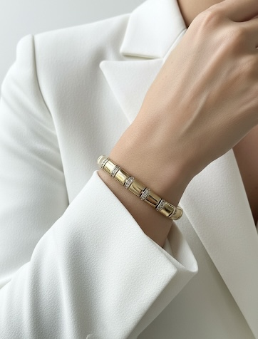 VIP 14K Taşlı Plaka Bileklik