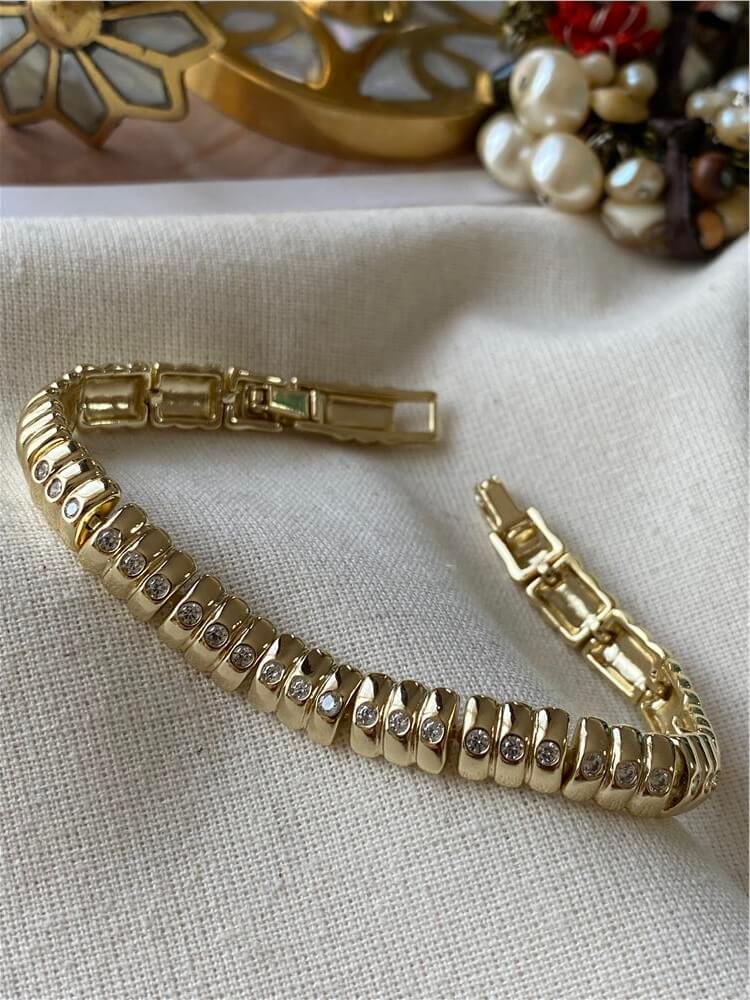 VIP 14K Taşlı Plaka Bileklik