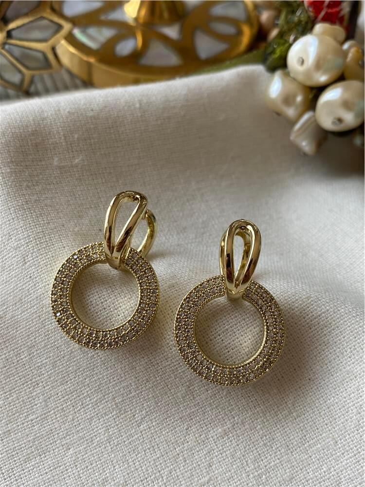 VIP 14K Taşlı Ring Küpe
