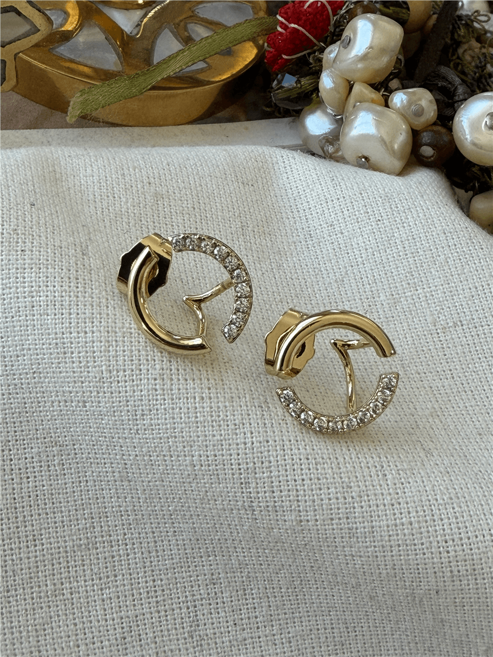 VIP 14K Taşlı Ring Küpe