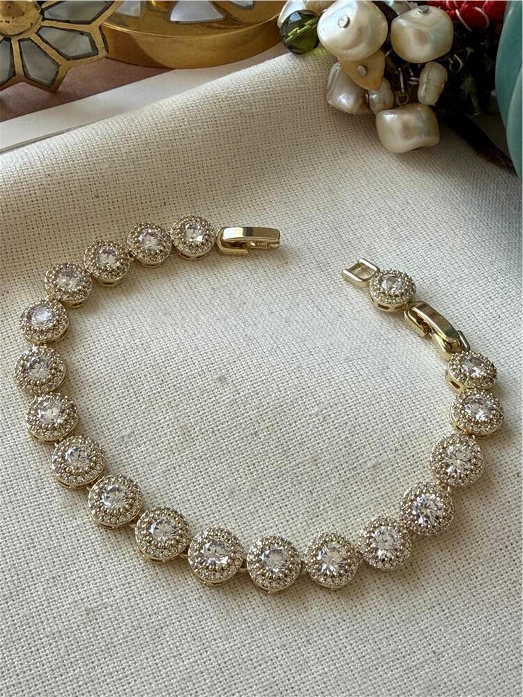 VIP 14K Taşlı Round Bileklik