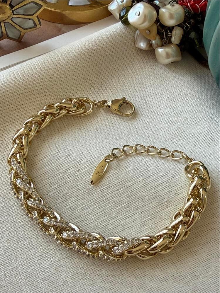 VIP 14K Taşlı Sarmal Bileklik