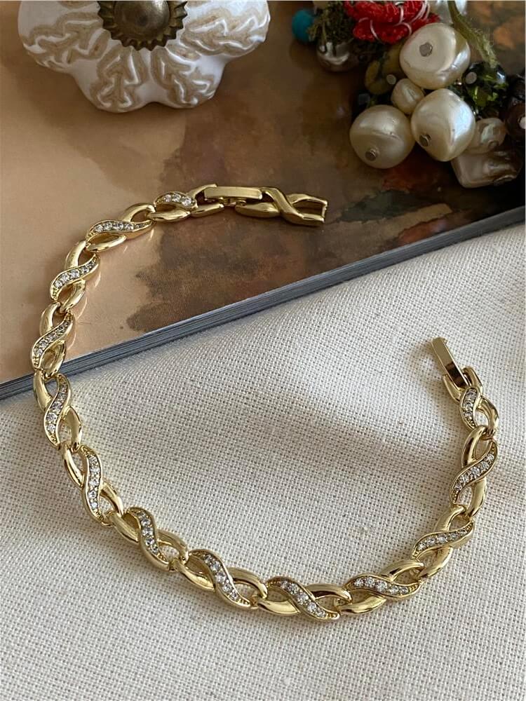 VIP 14K Taşlı Sonsuzluk Bileklik