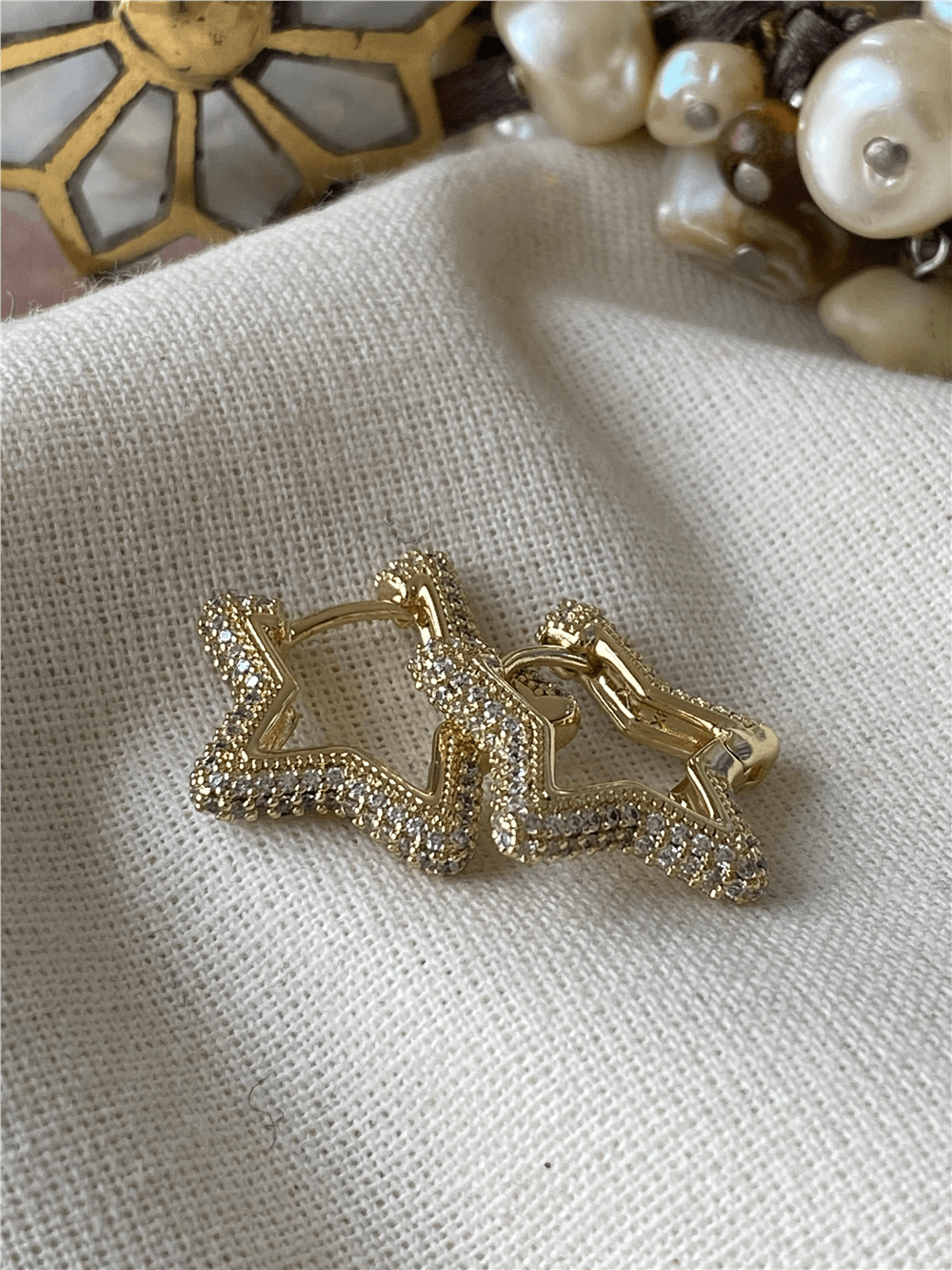 VIP 14K Taşlı Star Küpe