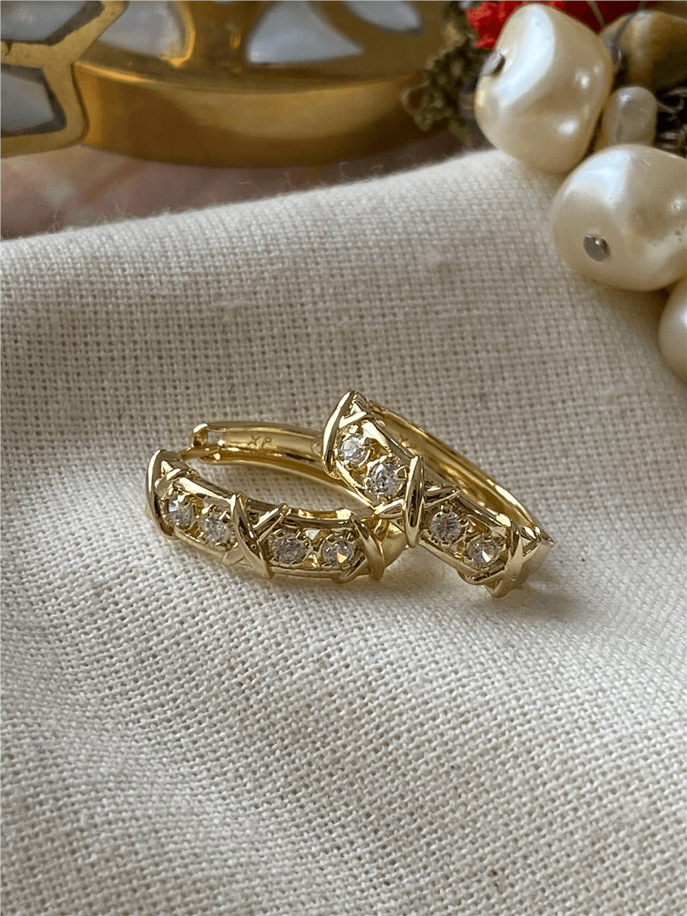 VIP 14K Taşlı Xoxo Küpe