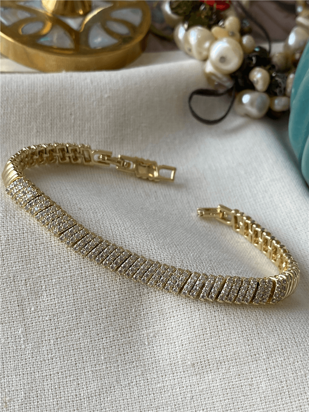 VIP 14K Taşlı Yatay Model Bileklik