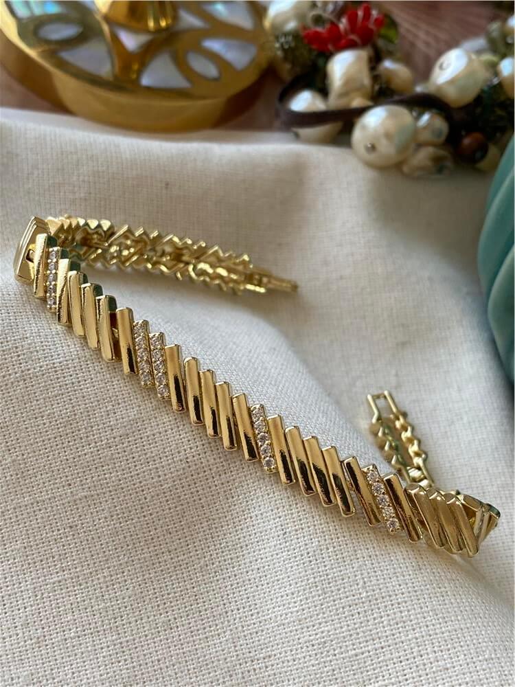 VIP 14K Taşlı Yatay Sticks Bileklik