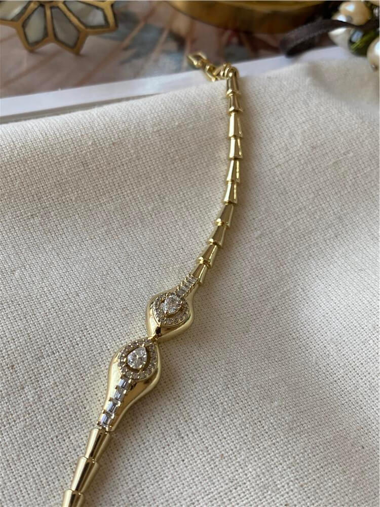VIP 14K Taşlı Yılan Bileklik