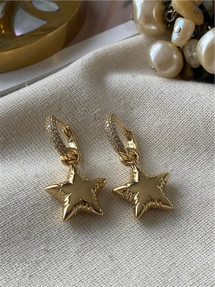 VIP 14K Taşlı Yıldız Balon Küpe