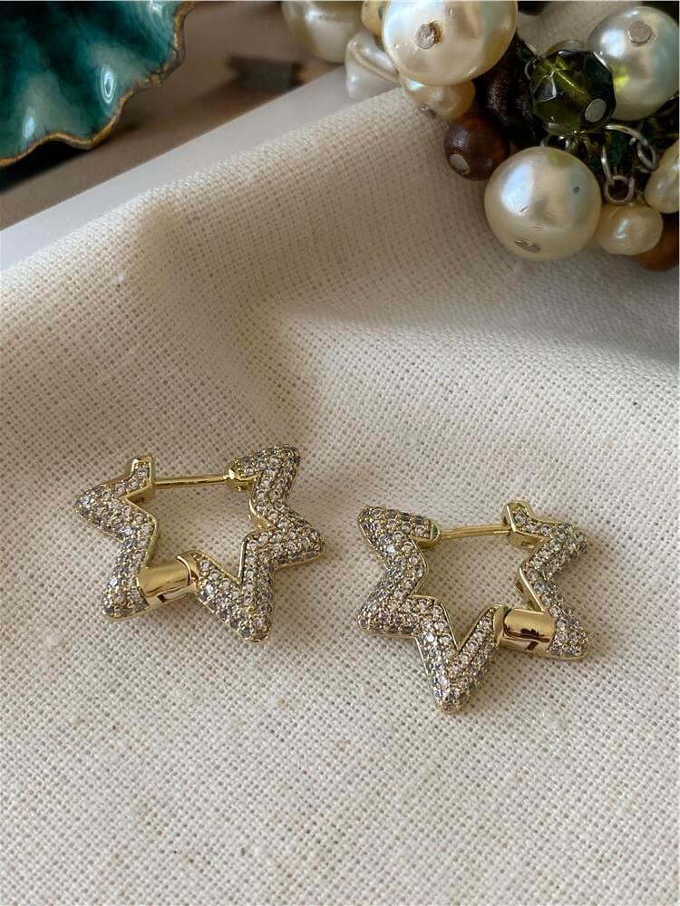 VIP 14K Taşlı Yıldız Küpe