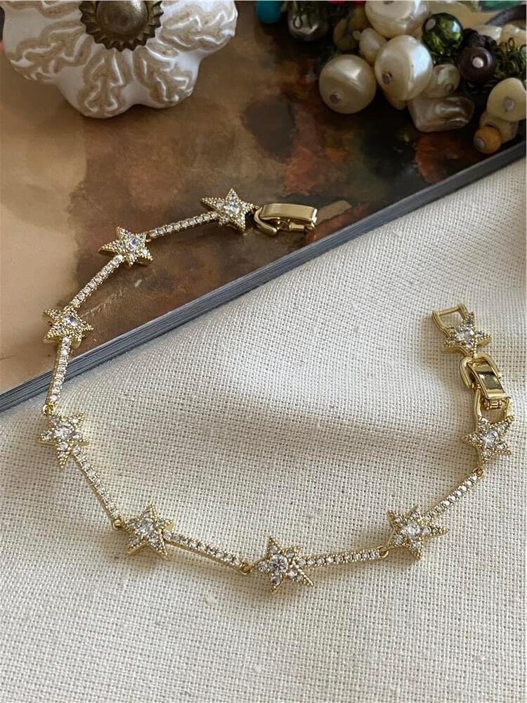 VIP 14K Taşlı Yıldızlar Bileklik