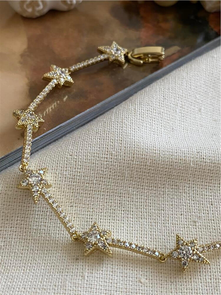 VIP 14K Taşlı Yıldızlar Bileklik