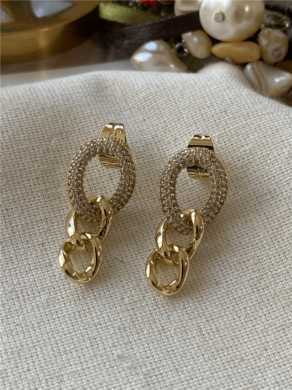 VIP 14K Taşlı Zincir Küpe