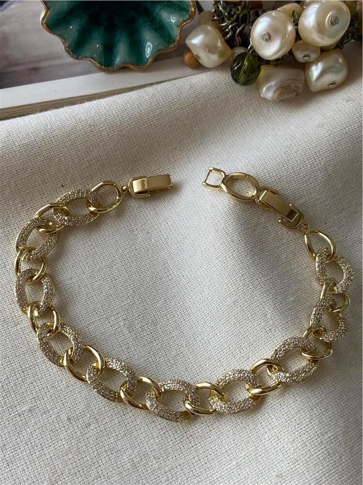 VIP 14K Taşlı Zincir Model Bileklik