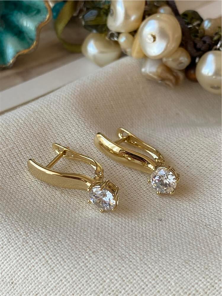 VIP 14K Tektaş Sallantılı Küpe