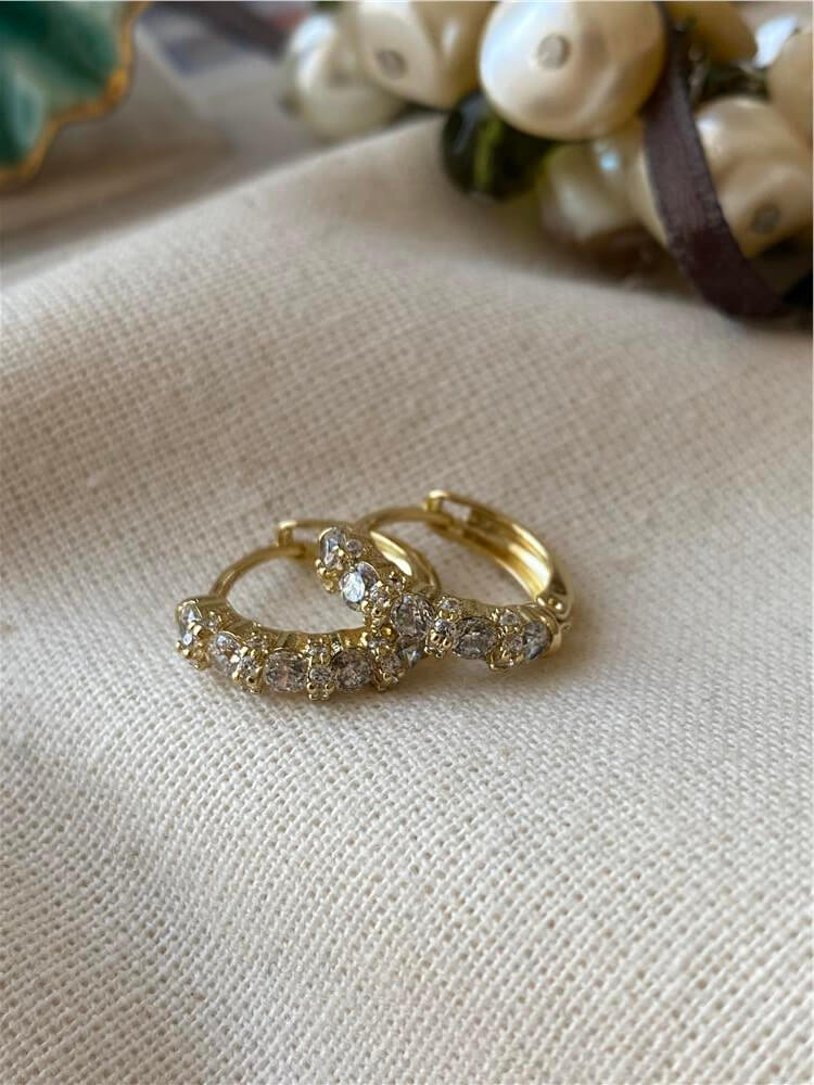 VIP 14K Tektaşlı Mini Halka Küpe