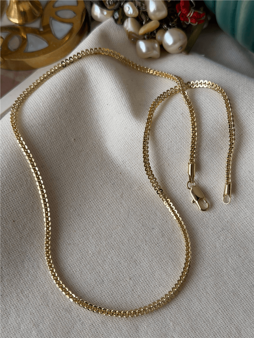 VIP 14K Tırtıklı Zincir Kolye