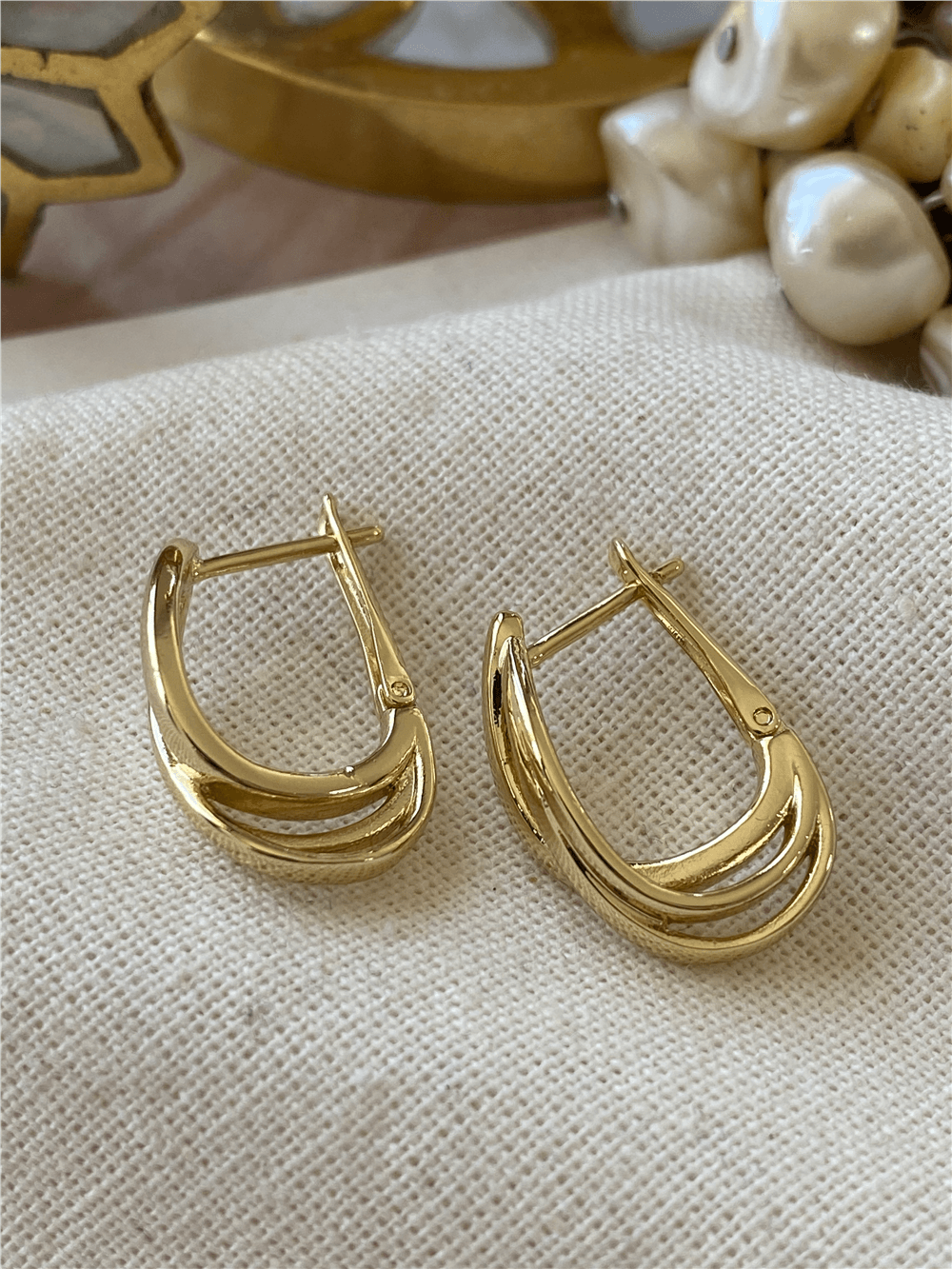 VIP 14K Triline Küpe