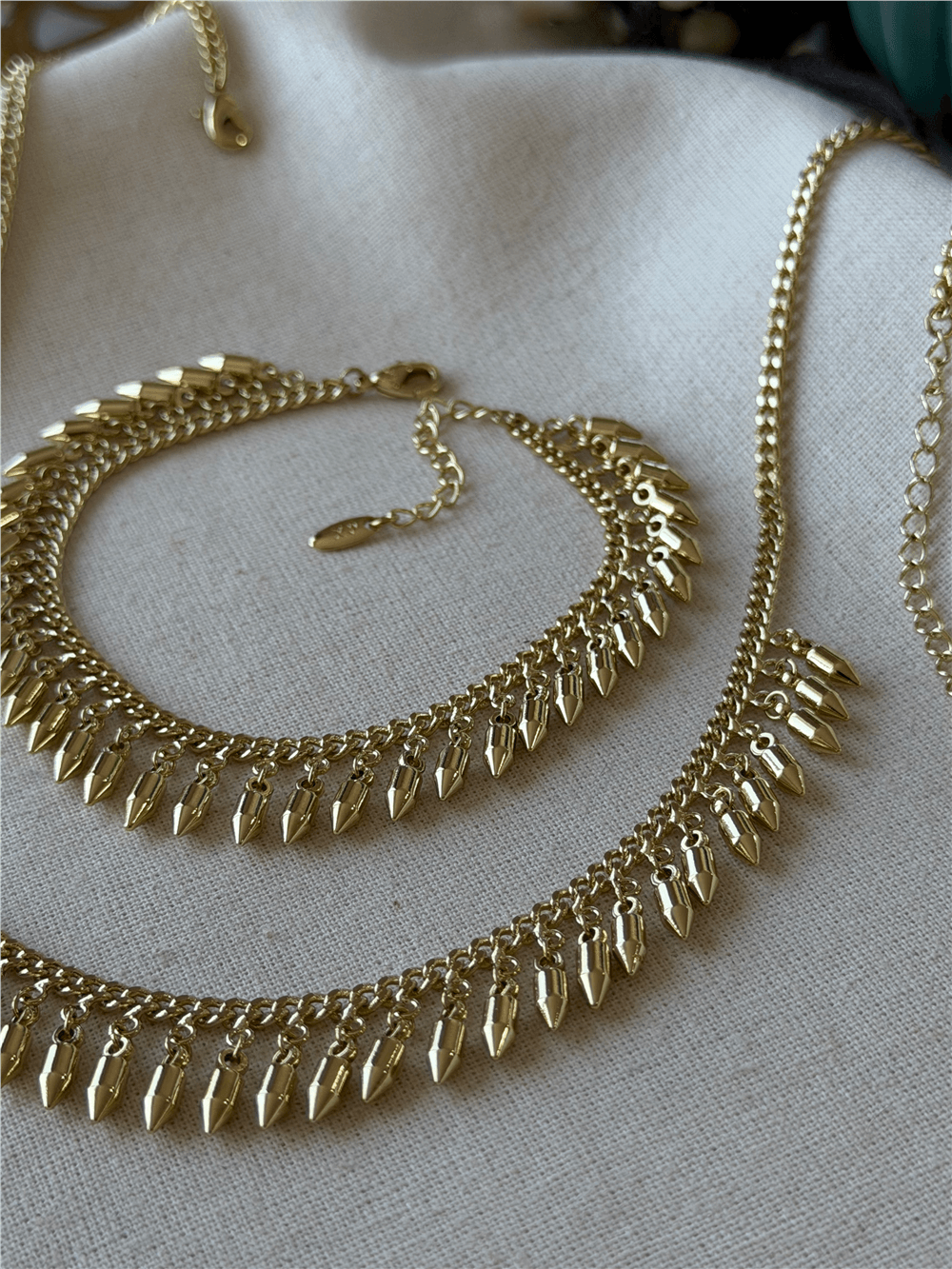 VIP 14K Trok Sallantılı Kolye ve Bileklik Seti
