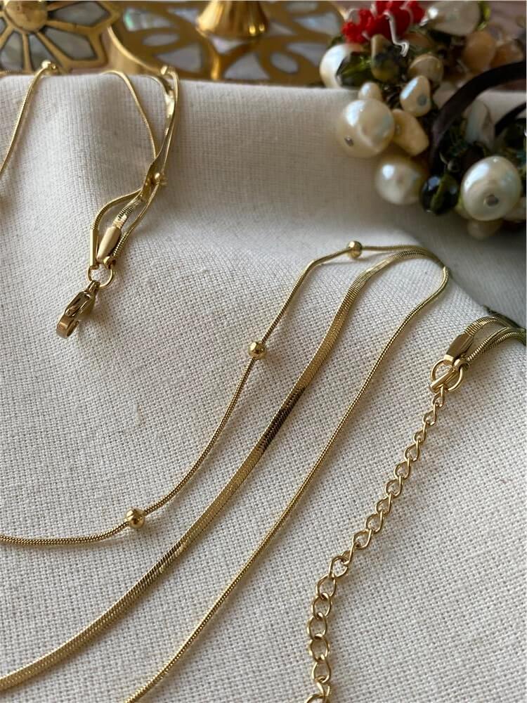 VIP 14K Üçlü Kahverengi Taşlı Kalp Charmlı Kolye