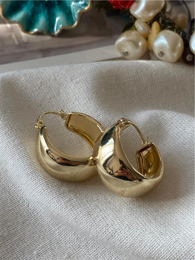 VIP 14K Vintage Kalın Halka Küpe