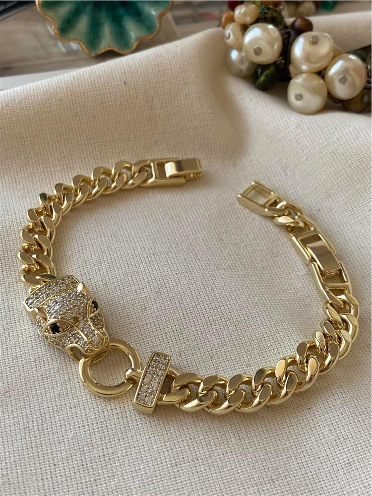 VIP 14K Yılan Detaylı Zincir Bileklik