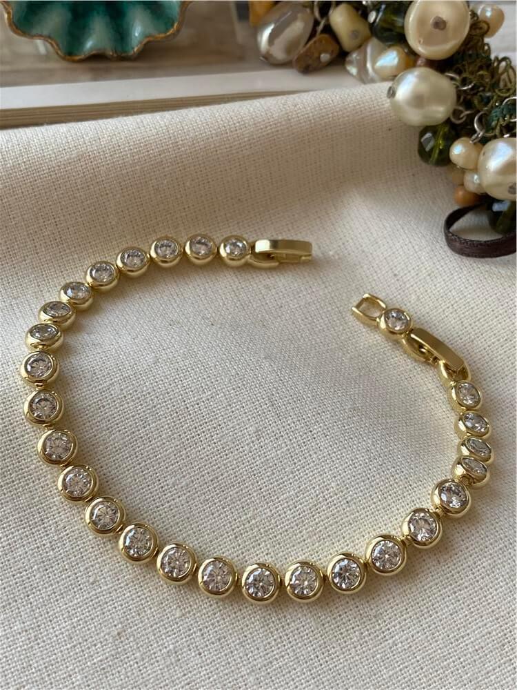 VIP 14K Yuvarlak Taşlı Suyolu Bileklik
