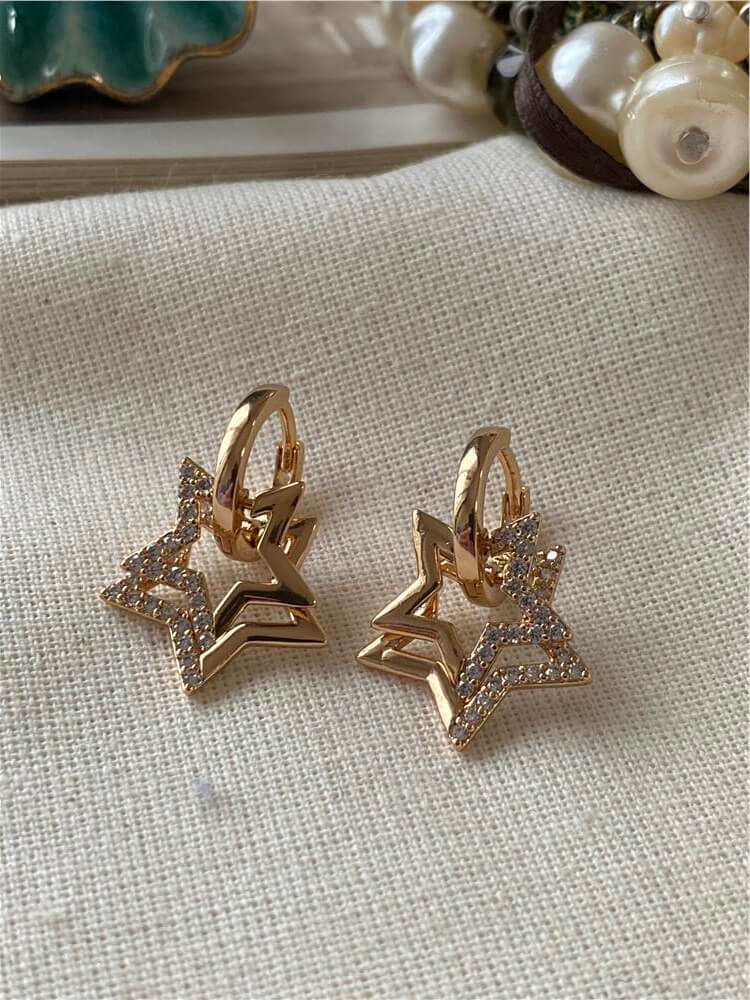 VIP Çift Yıldız Küpe