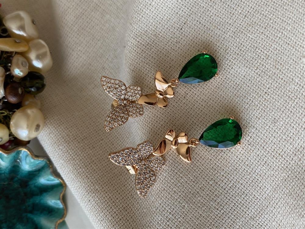 VIP Green Butterfly Küpe