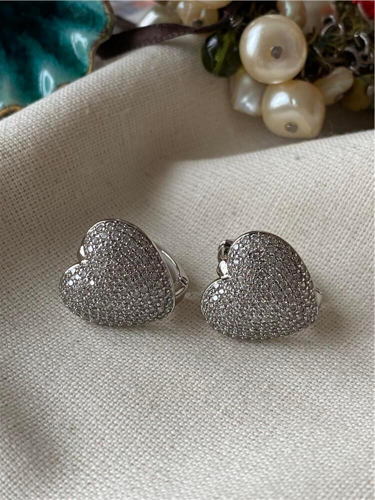 VIP Silver Bombe Kalp Küpe
