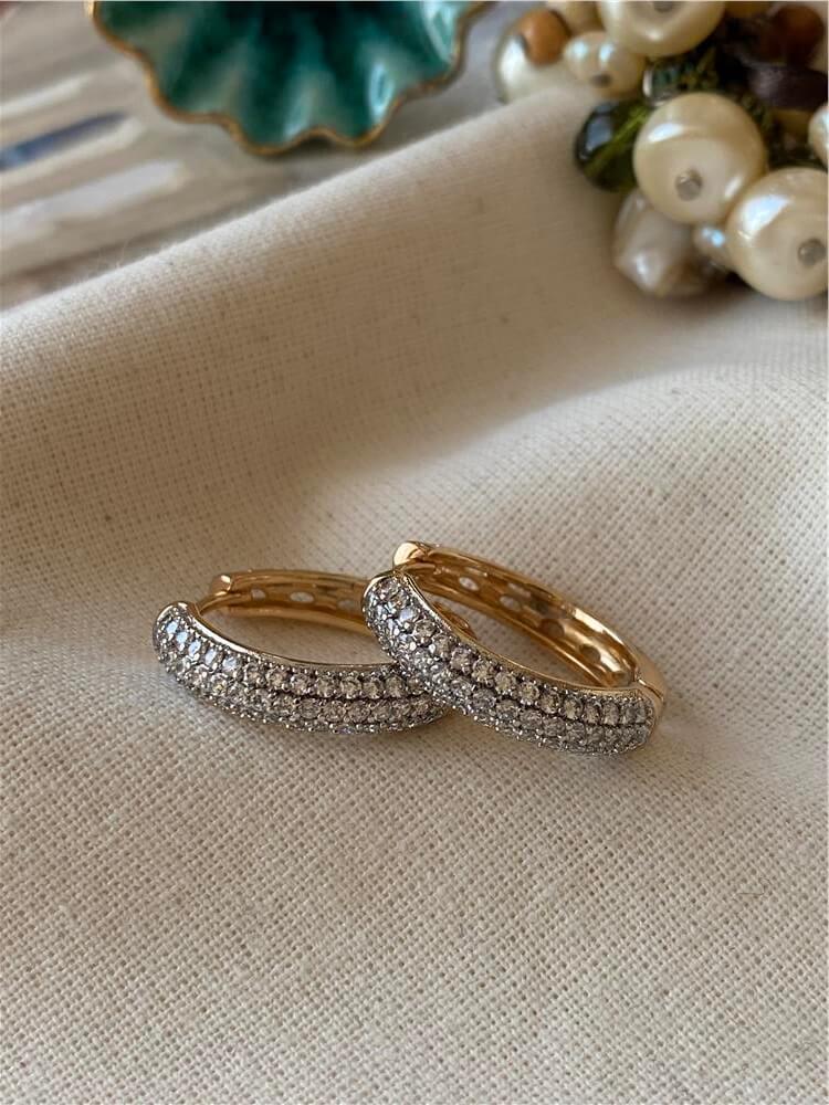 VIP Silver Taşlı Halka Küpe