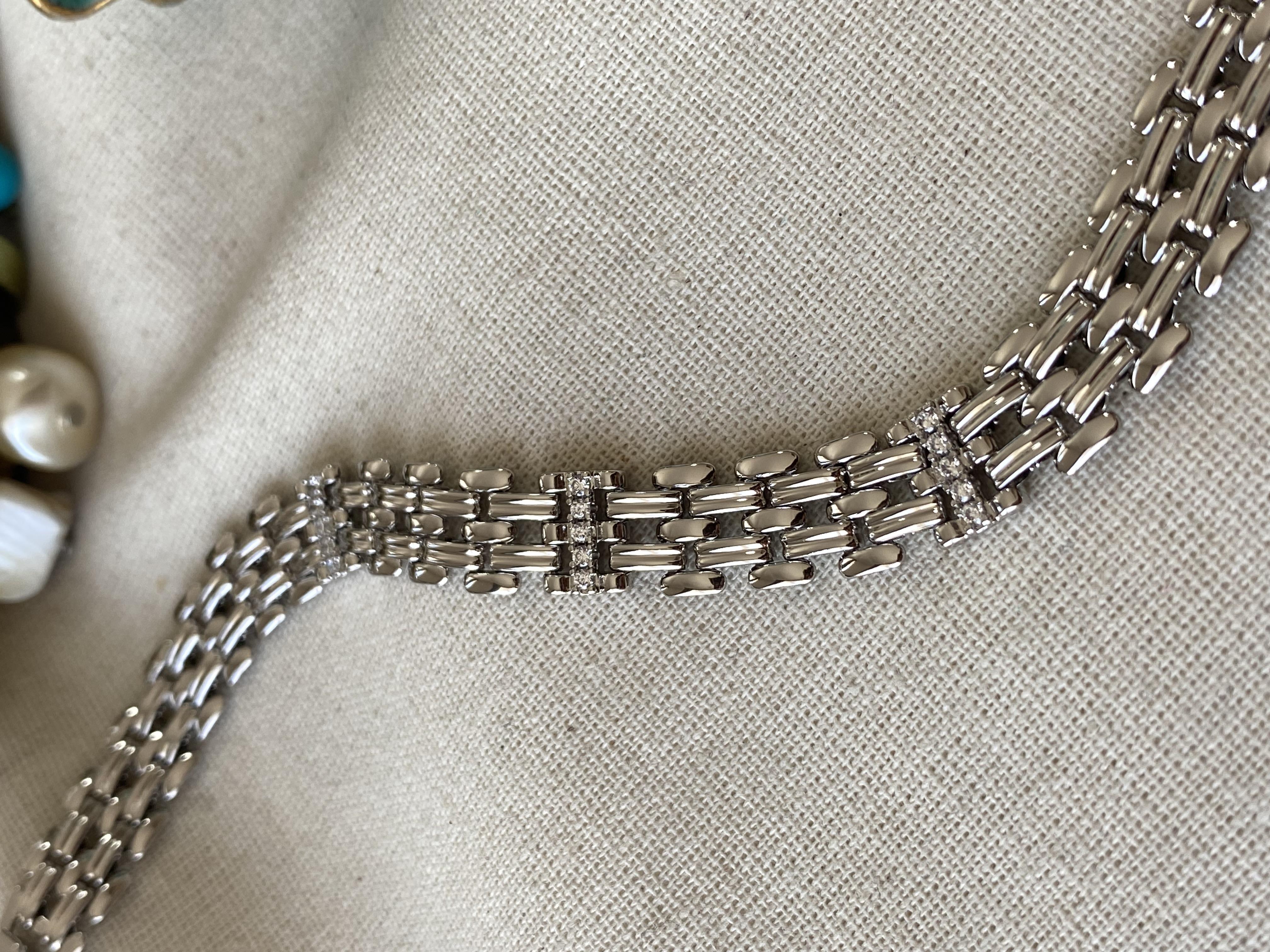 VIP Silver Taşlı Kordon Bileklil