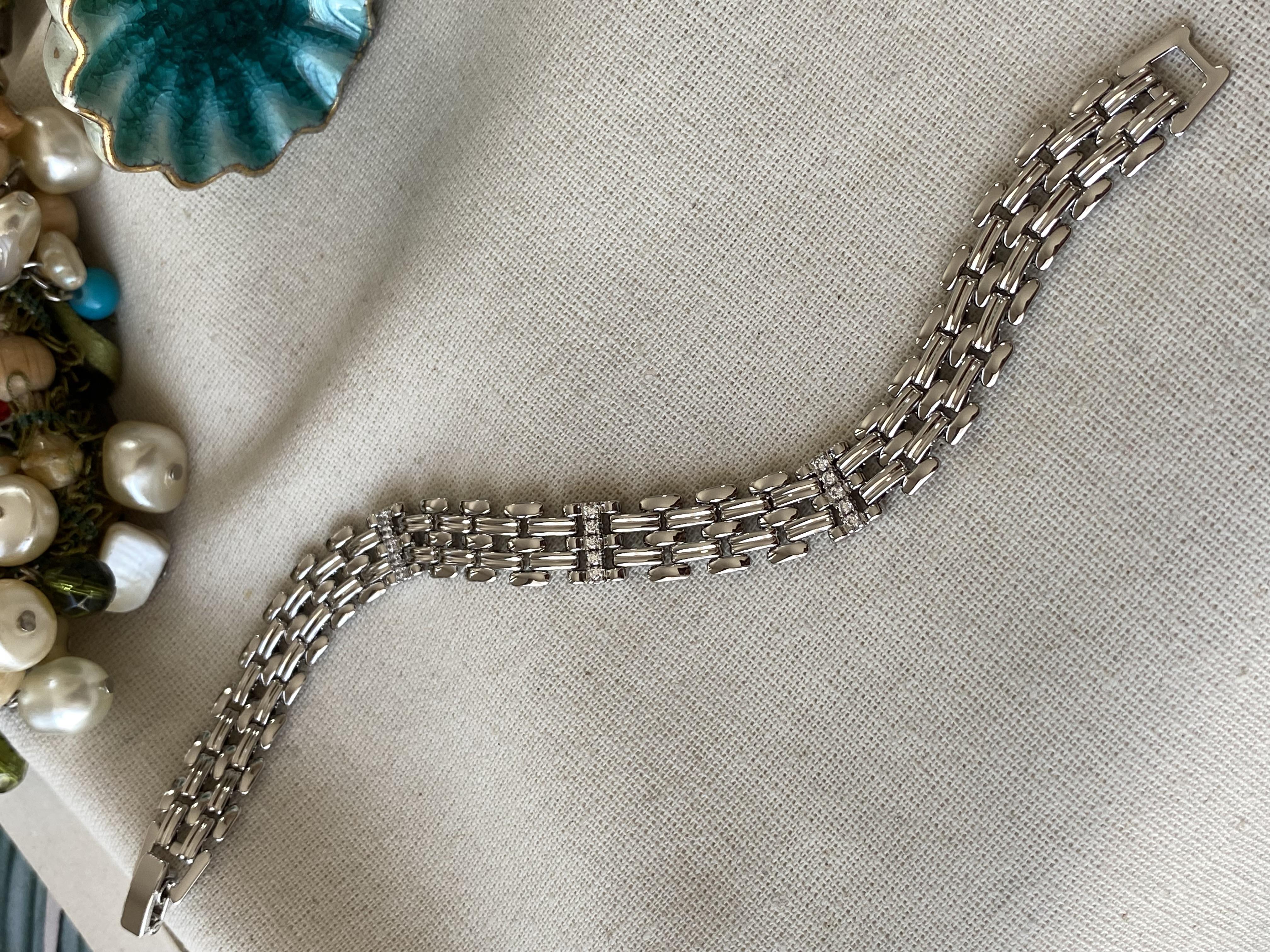 VIP Silver Taşlı Kordon Bileklil