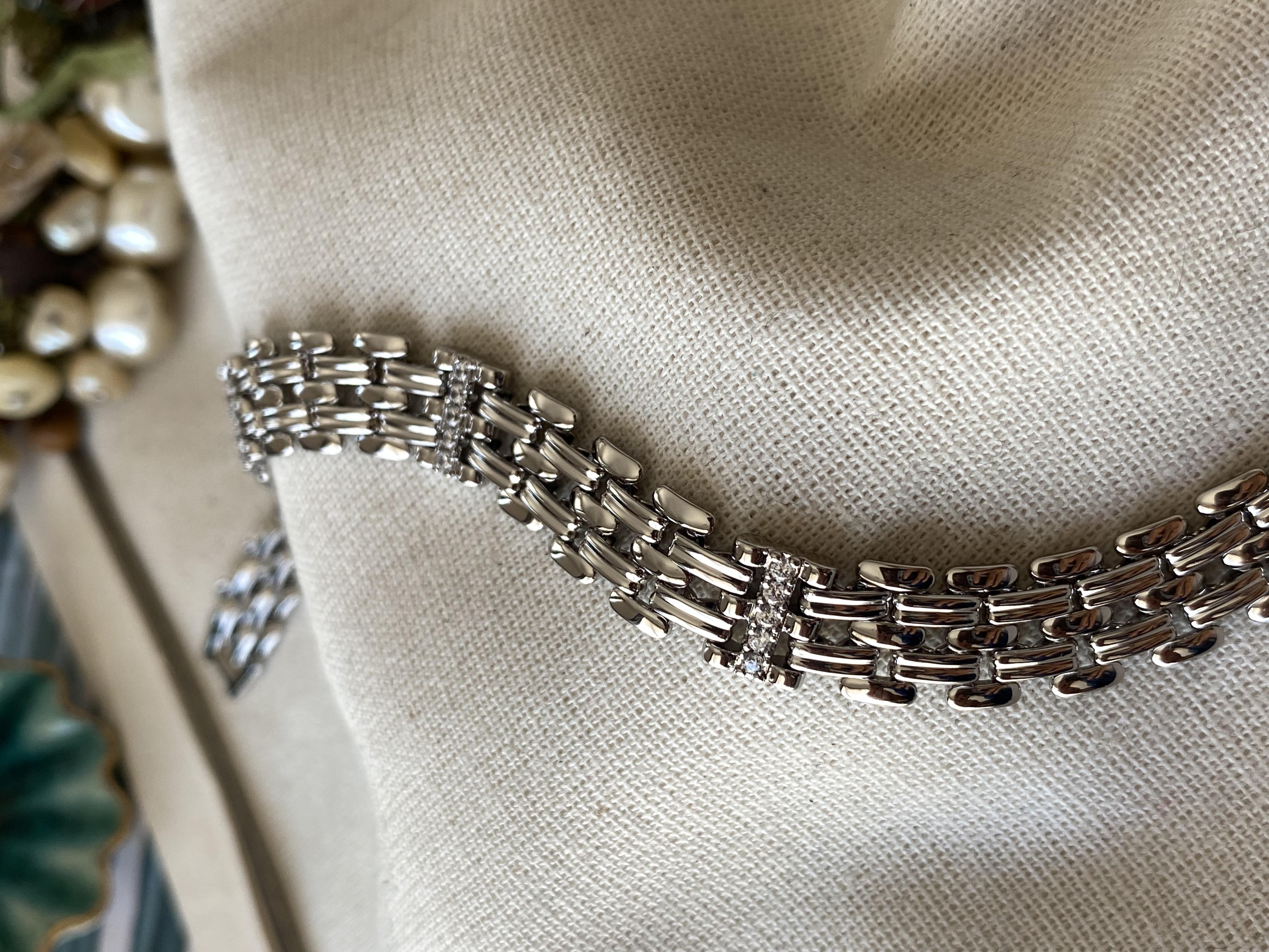 VIP Silver Taşlı Kordon Bileklil