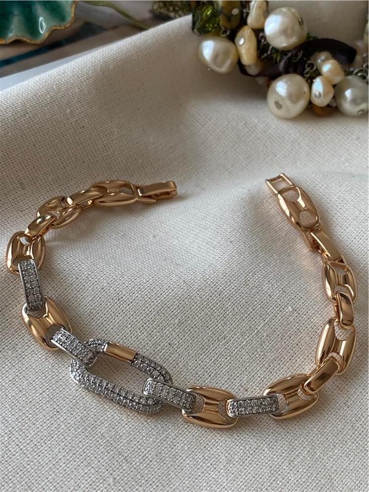 VIP Silver Taşlı Lock Bileklik
