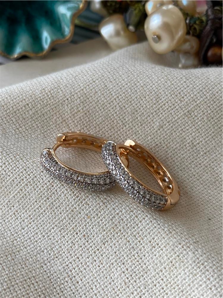 VIP Silver Taşlı Oval Küpe
