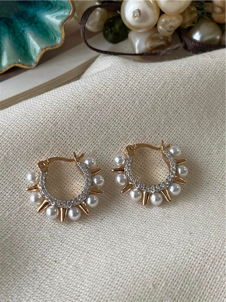 VIP Silver Taşlı Pearl Küpe