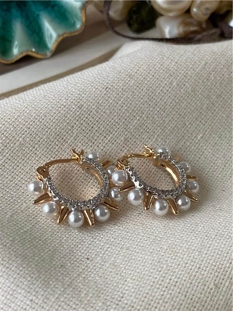 VIP Silver Taşlı Pearl Küpe