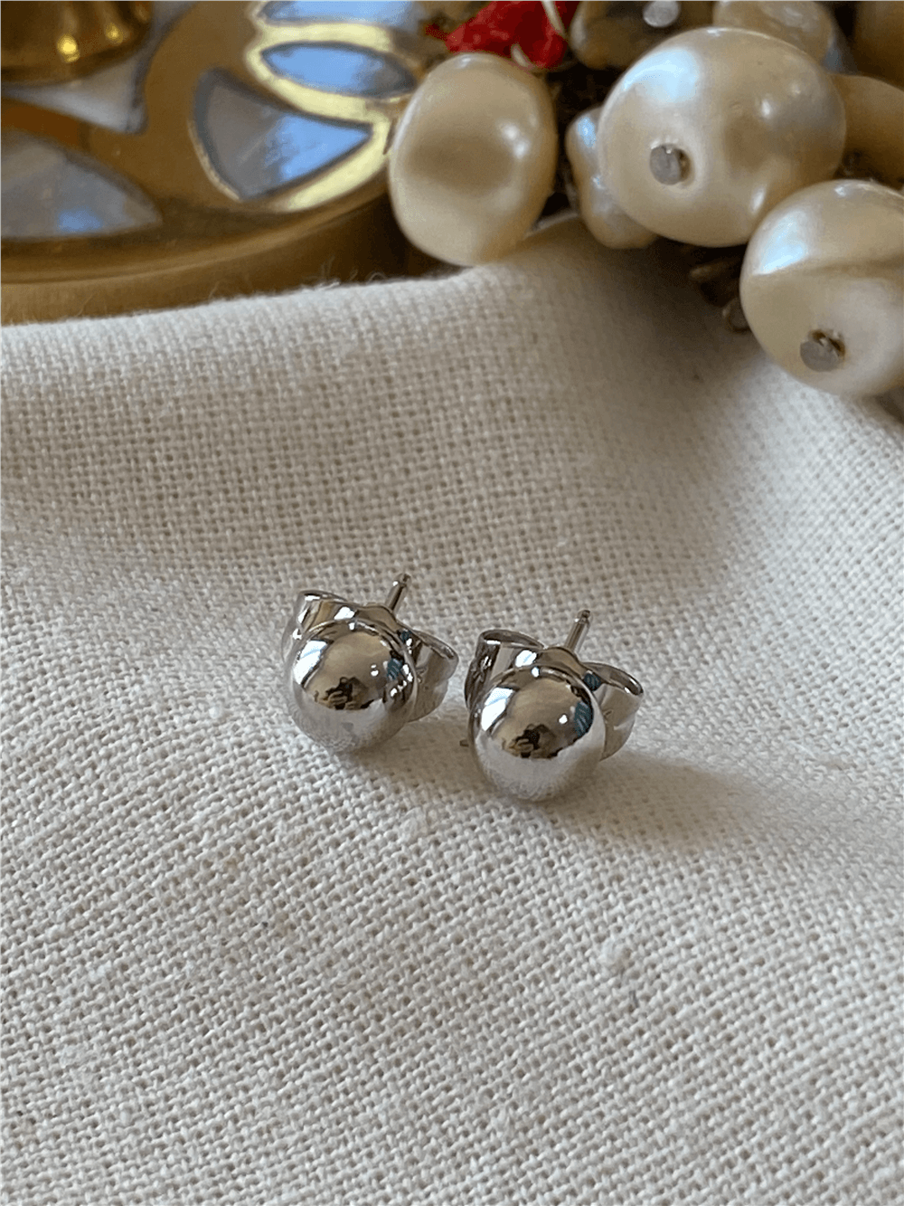 VIP Silver Topçuk Küpe