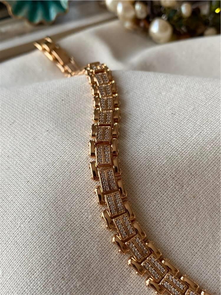 VIP Taşlı Çift Geçmeli Bileklik