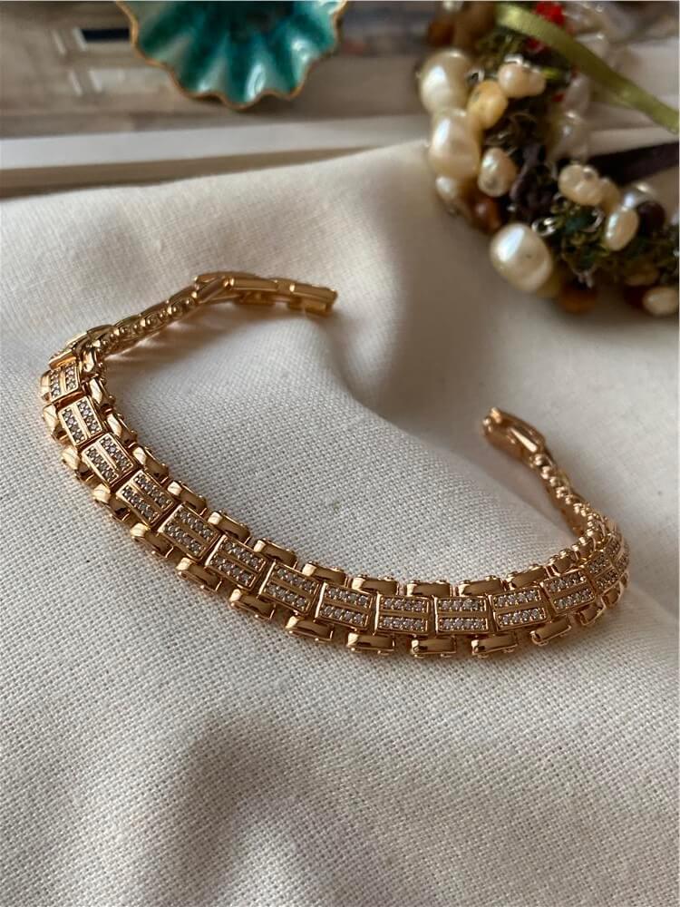 VIP Taşlı Çift Geçmeli Bileklik