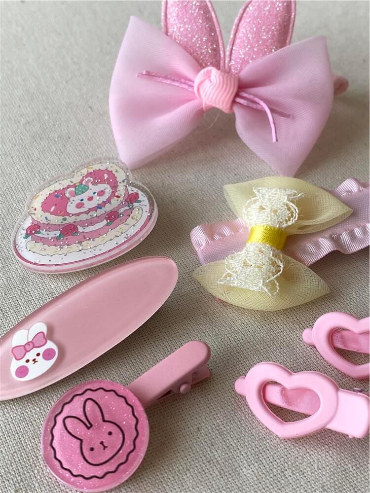 Pembe Tavşanlı Toka Seti