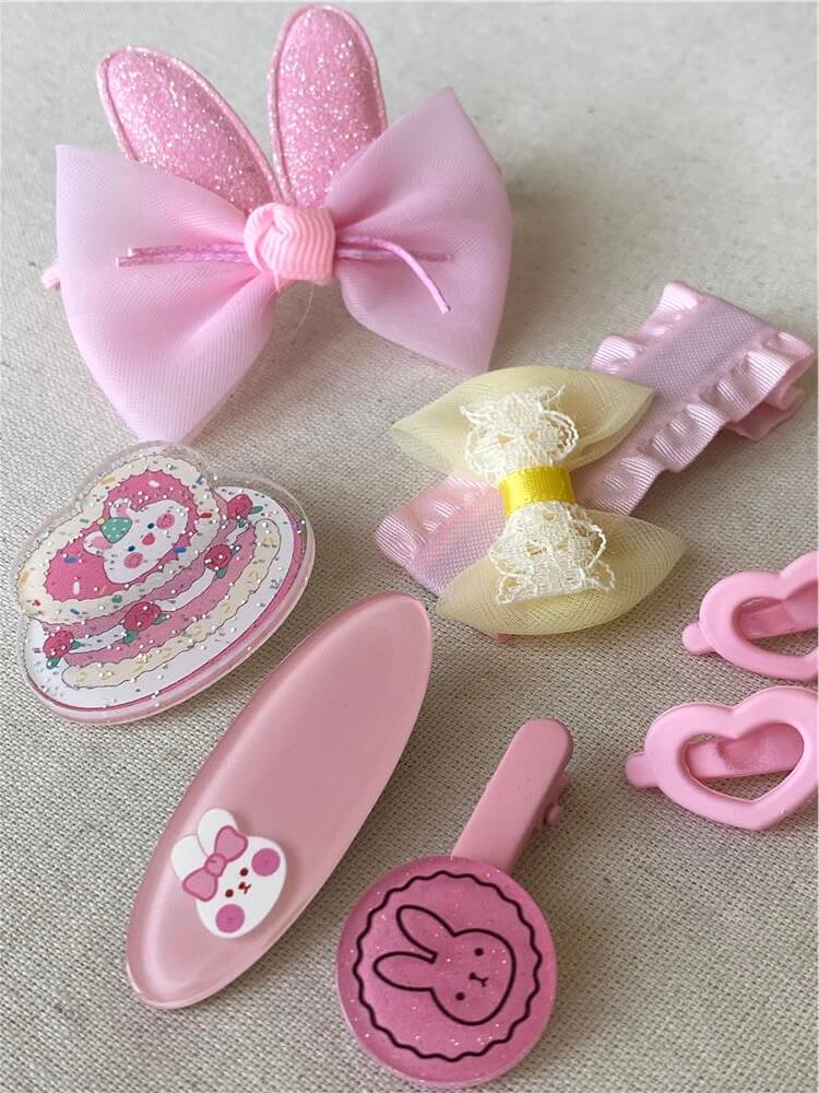 Pembe Tavşanlı Toka Seti
