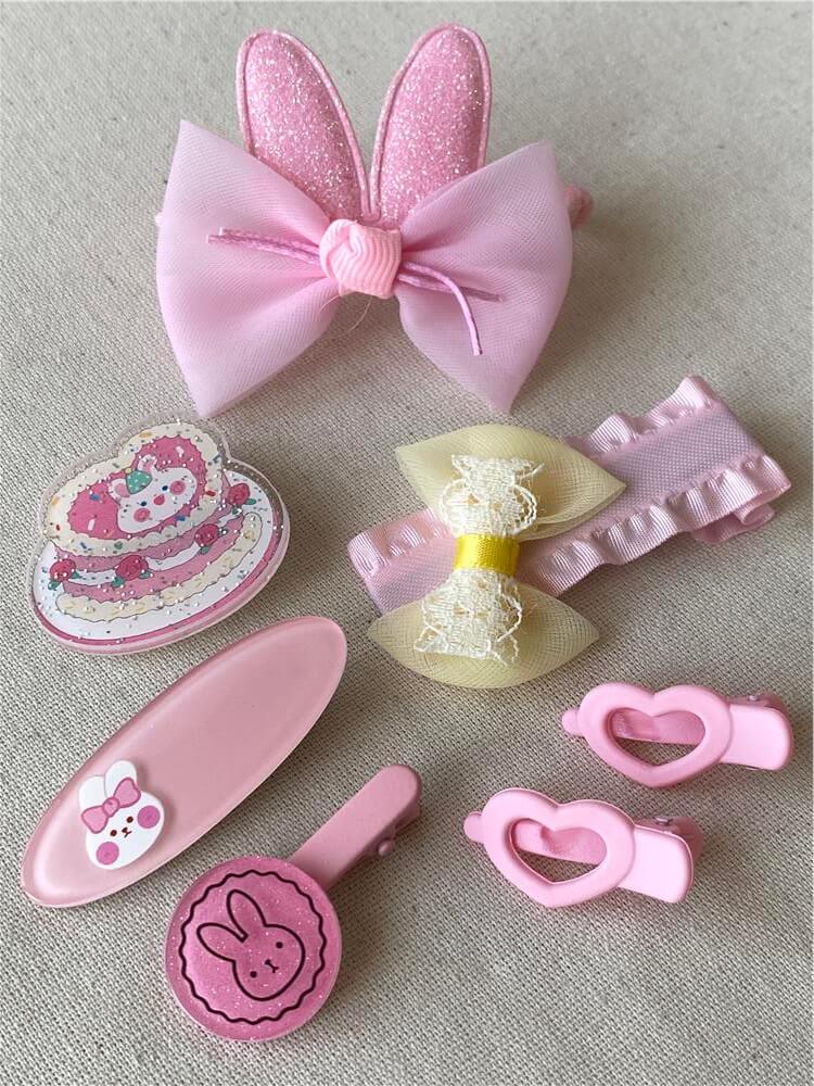 Pembe Tavşanlı Toka Seti