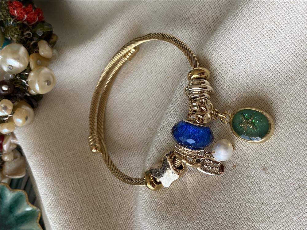 Yeşil Simli Denizyıldızı Charm Bileklik