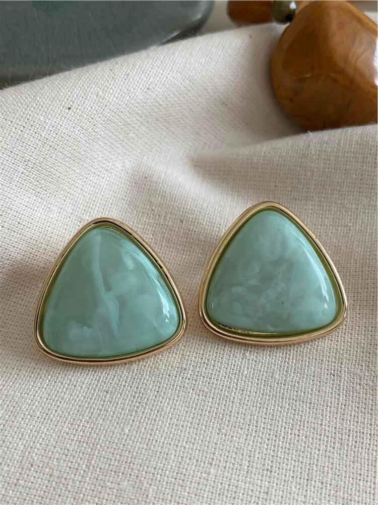 Yeşil Üçgen Küpe