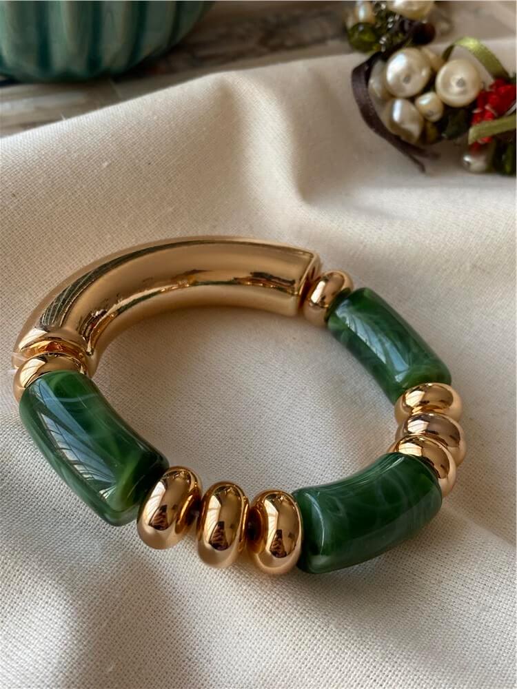 Yeşil Vintage Esnek Bileklik