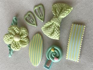  Yeşil Desenli Toka Seti