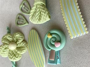  Yeşil Desenli Toka Seti