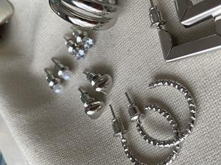 12li İnci&Kalp&Tektaş Küpe